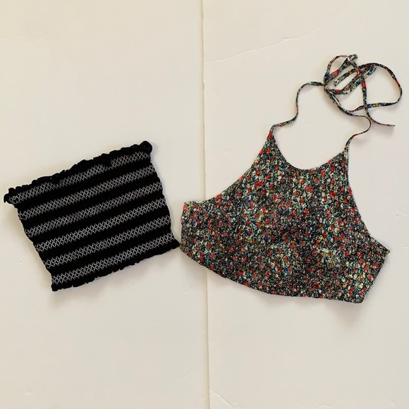 Forever 21 pins needles urban outfitters UO lot bundle 2 crop tops XS Excellent - Picture 1 of 10